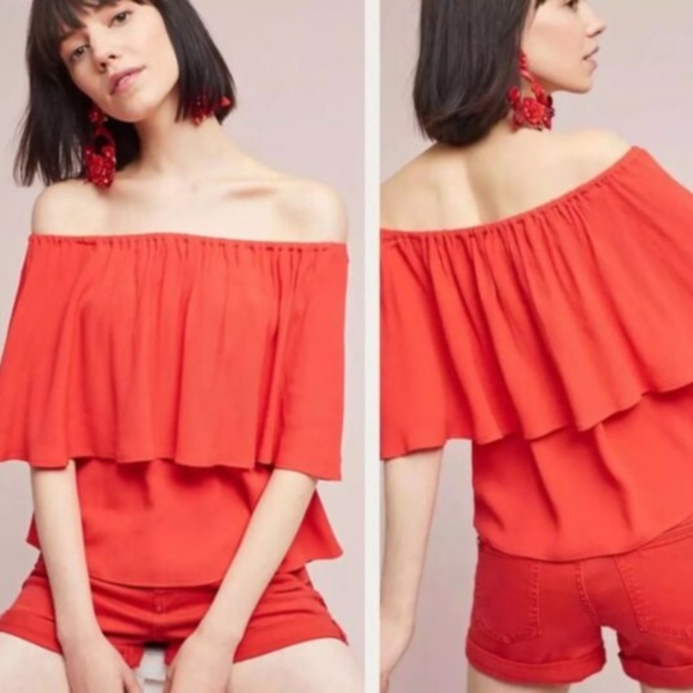 Anthropologie Holding Horses Off Shoulder Top
